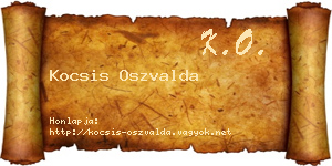 Kocsis Oszvalda névjegykártya